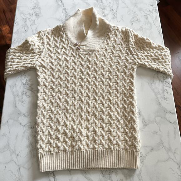 Hope & Henry Organic Cotton Shawl Cable Knit Sweater Boy's Size Medium NEW - Picture 5 of 11